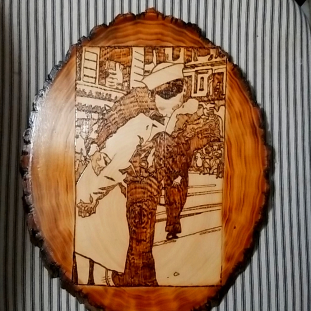 Handmade woodburned plaque